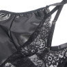Subblime - 957520 Robe En Cuir Avec Dentelle Florale Noire S/M